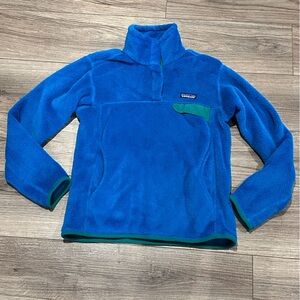 Patagonia Women’s Blue and Green Re-Tool Snap Pullover Size Small